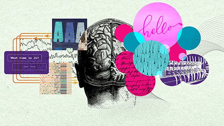 Image with a brain and different shapes